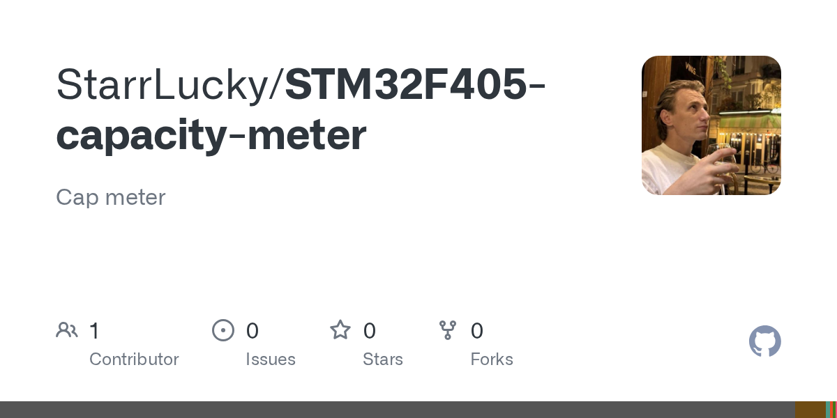GitHub preview of the STM32F405-capacity-meter repository