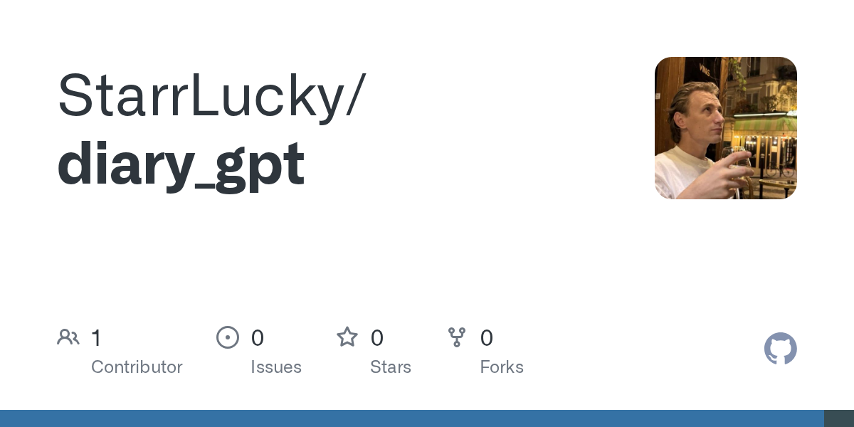 GitHub preview of the diary_gpt repository