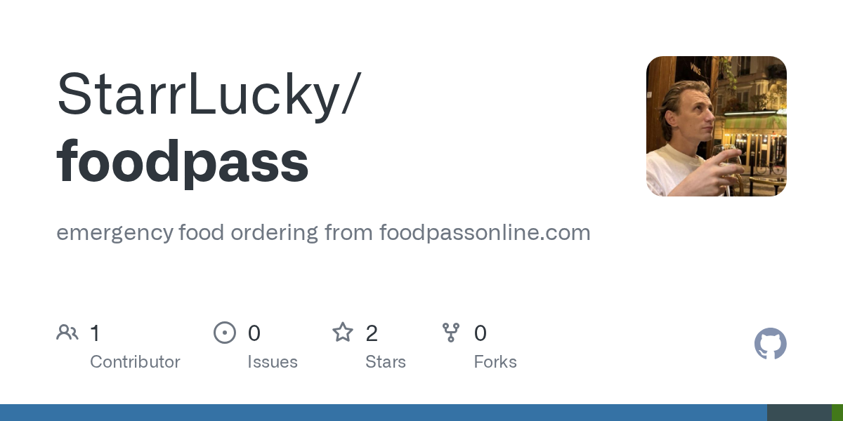 GitHub preview of the foodpass repository